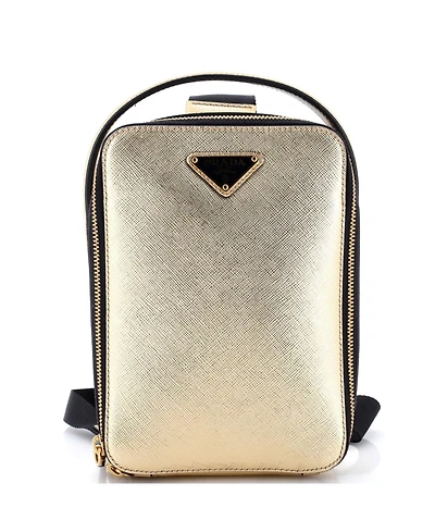 Pre-Owned Prada Brique Top Handle Sling Bag Saffiano Leather
