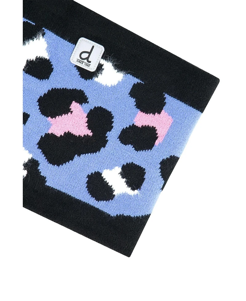 Deux par Deux Toddler Girl 2 - 4 Winter Knit Neckwarmer Leopard Print