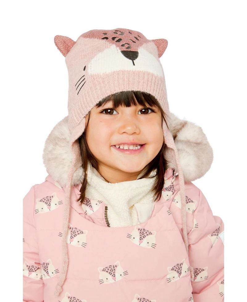 Deux par Deux Baby Girl's (3M-24M) Leopard Winter Knit Hat