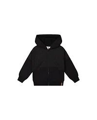 Deux par Toddler Boys (2T - 5T) Full Zip Hooded Bi-Material Cardigan Hoodies