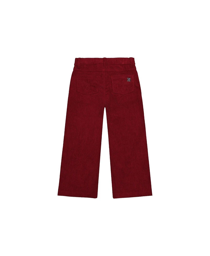 Deux par Deux Little and Big Girl (6-14)Stretch Corduroy Wide Leg Pants Reddish