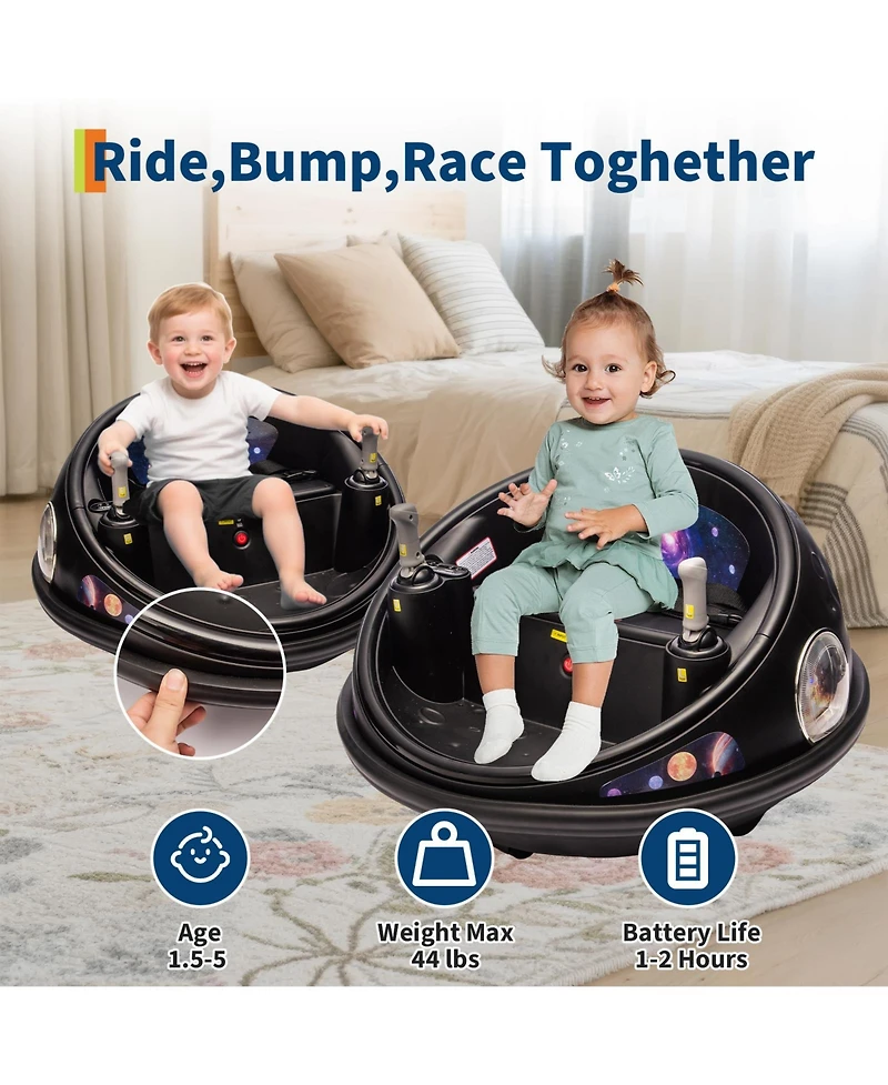 homfan 26.4 x 15.7 Inch Kids Electric Bumper Car with Remote, 12V Ride On Battery Powered Toy, 2 Mph Low Speed for Indoor Outdoor Fun