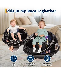 homfan 26.4 x 15.7 Inch Kids Electric Bumper Car with Remote, 12V Ride On Battery Powered Toy, 2 Mph Low Speed for Indoor Outdoor Fun