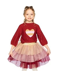 Deux par Toddler Girls 2T-5T 3/4 Sleeve Knitted Sweater