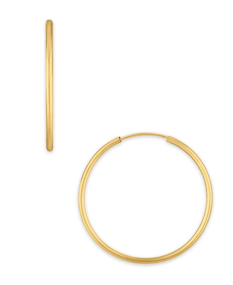 Macy's Polished Continuous Endless Hoop Earrings in 10k Yellow Gold