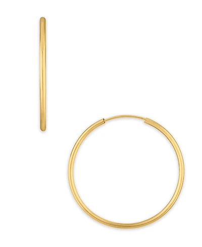 Macy's Polished Continuous Endless Hoop Earrings in 10k Yellow Gold