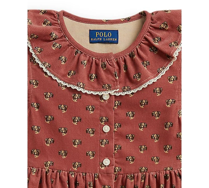 Polo Ralph Lauren Girls' 2T-6X Floral Cotton Corduroy Shirtdress