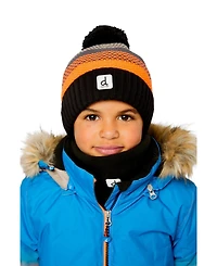 Deux par Deux Little and Big Boy 5-14 Winter Knit Hat with Pompom
