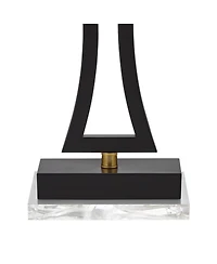 360 Lighting Roxie Modern Table Lamps Set of 2 with Clear Acrylic Risers 31" Tall Usb Charging Port Shade for Bedroom Living Room Kids