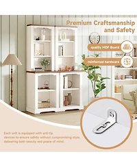 Flynama Curved Top Two-Piece Combined Anti-Tip Tall Storage Cabinet