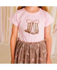 Sweet Wink Girls' (6-8) Howdy Darling Western Short Sleeve Tutu Dress