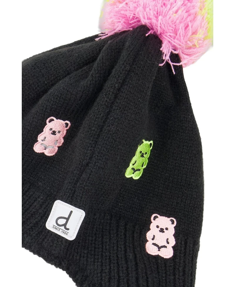 Deux par Deux Toddler Girl 2-4Y Winter Peruvian Knit Hat with Pompom