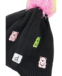 Deux par Deux Toddler Girl 2-4Y Winter Peruvian Knit Hat with Pompom