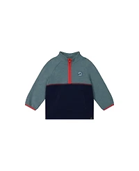 Deux par Little and Big Boy 6-8 Zip Mock Neck Top Pale Turquoise