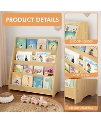 flynama 4-Tier Kids Bookshelf Display Shelf for Bedroom and Playroom