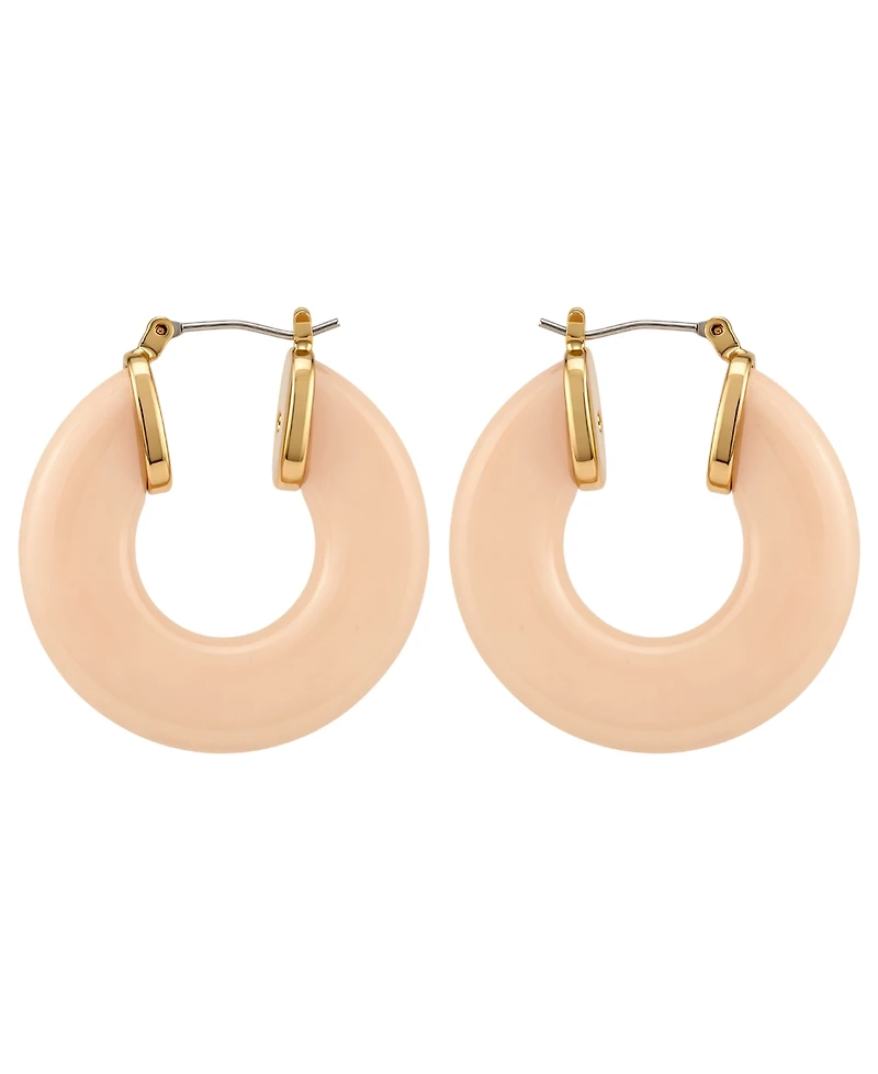 Guess Gold-Tone Serpentine Stone Hoop Earrings