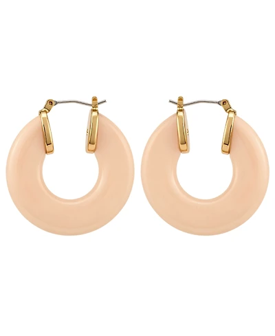 Guess Gold-Tone Serpentine Stone Hoop Earrings