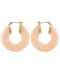 Guess Gold-Tone Serpentine Stone Hoop Earrings