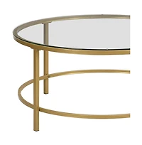 HomeRoots 36" Clear Glass Round Coffee Table