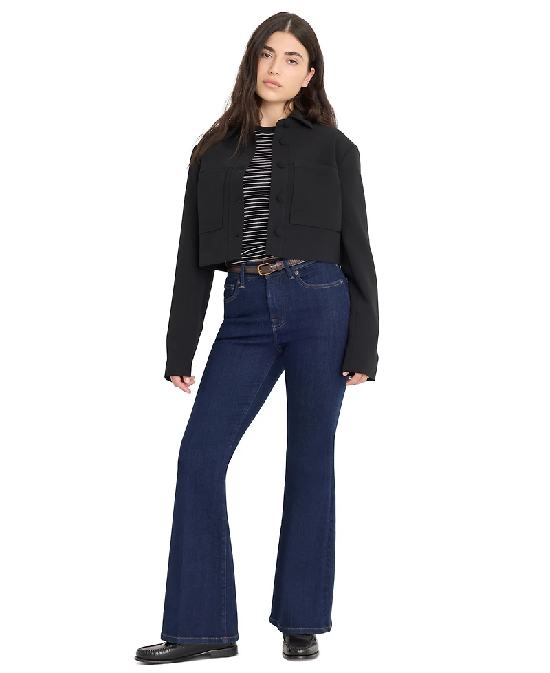 Good American Women's Mid-Rise Flare Jeans, Regular & Plus