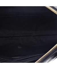 Pre-Owned Saint Laurent Large Classic Monogram Wristlet Pouch Matelasse Chevron Leather