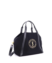 Pre-Owned Saint Laurent Rive Gauche Bowling Bag Embroidered Canvas