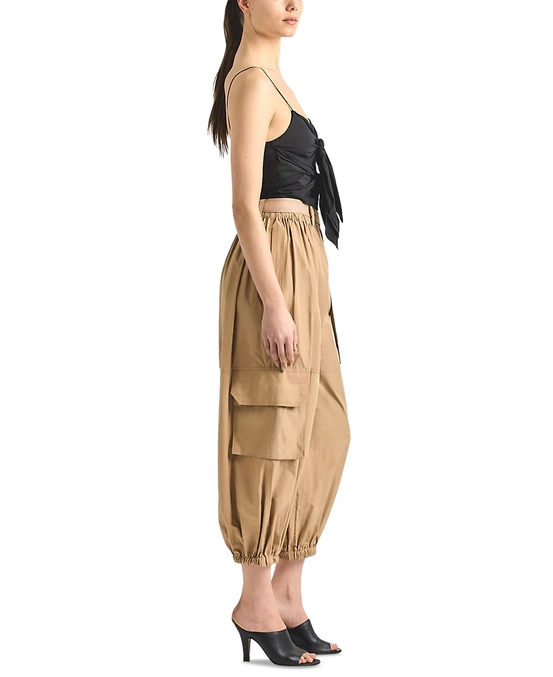Derek Lam 10 Crosby Women's Tamsin Poplin Mid-Rise Balloon Cargo Pants