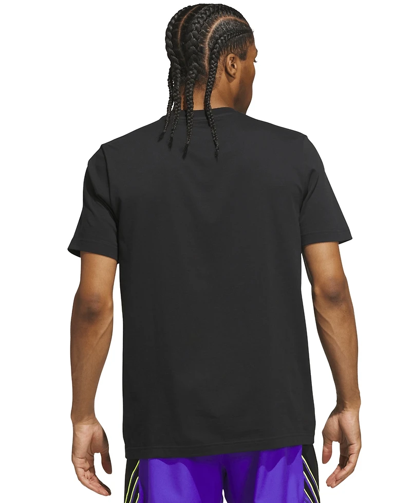 adidas Men's Bold Basketball Court Graphic Crewneck T-Shirt