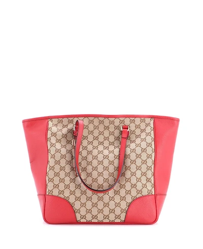 Pre-Owned Gucci Medium Bree Tote Gg Canvas with Leather