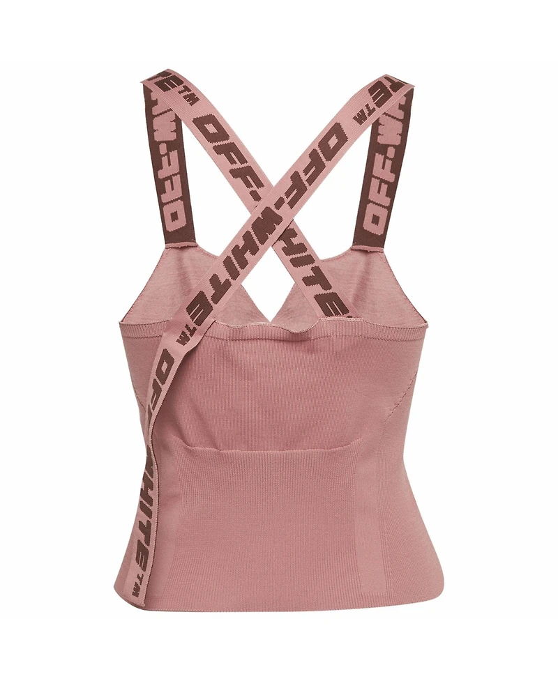 Pre-Owned Off-White Women's Logo Strap Stretch Knit Tank Top