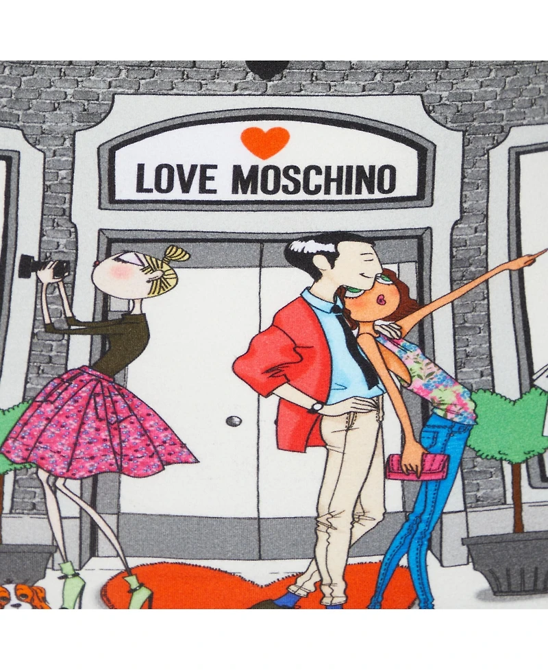 Pre-Owned Love Moschino Women's Boutique Scene Graphic Cotton T-Shirt