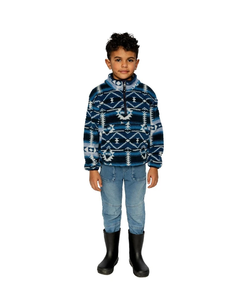 Deux par Toddler Boy (2T-5T) Mid-Season Plush Pullover Jacket Aztec