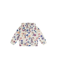Deux par Toddler Girl 2T - 5T Hooded Zipped French Terry Cardigan Unicorn Print