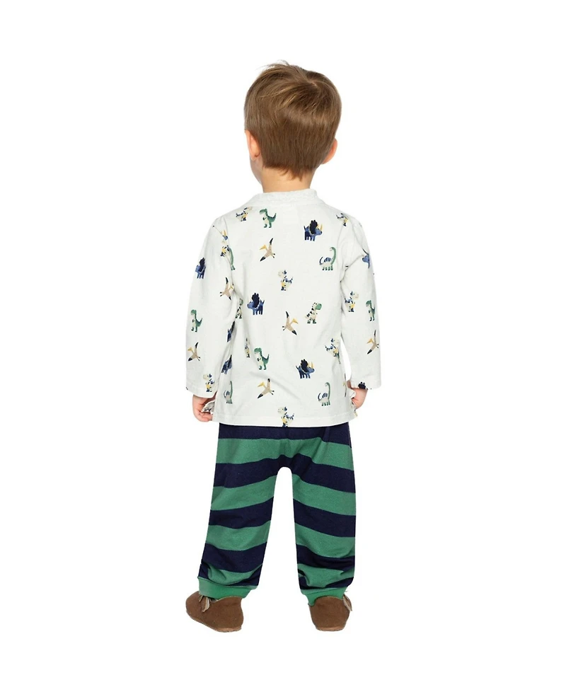 Deux par Baby Boy (6M-24M) Cotton T-Shirt and Fleece Pant Set Dinosaur Print