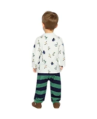 Deux par Baby Boy (6M-24M) Cotton T-Shirt and Fleece Pant Set Dinosaur Print