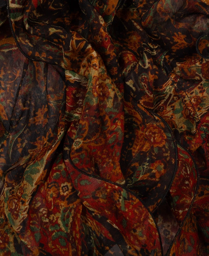 Lauren Ralph Lauren Paisley Double Ruffle Scarf