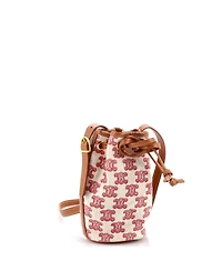 Pre-Owned Celine Micro Drawstring Bucket Bag Triomphe Canvas