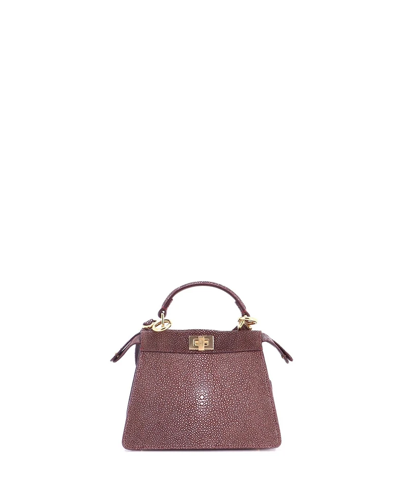 Pre-Owned Fendi Petite Peekaboo ISeeU Bag Stingray and Leather