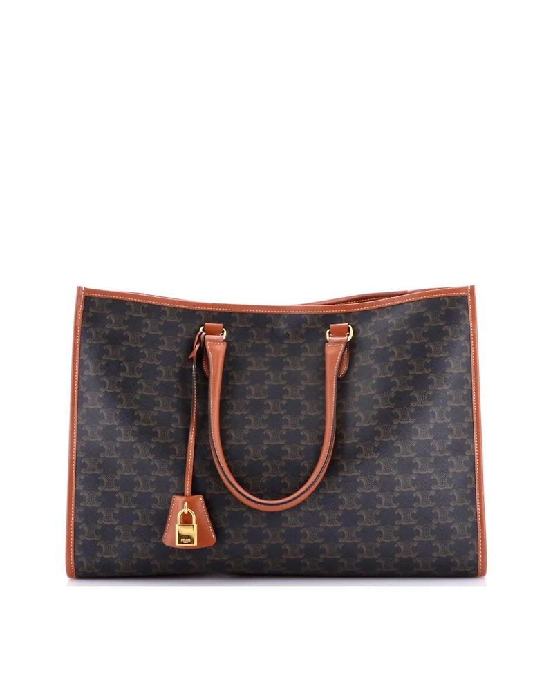 Pre-Owned Celine Horizontal Cabas Tote Triomphe Coated Canvas