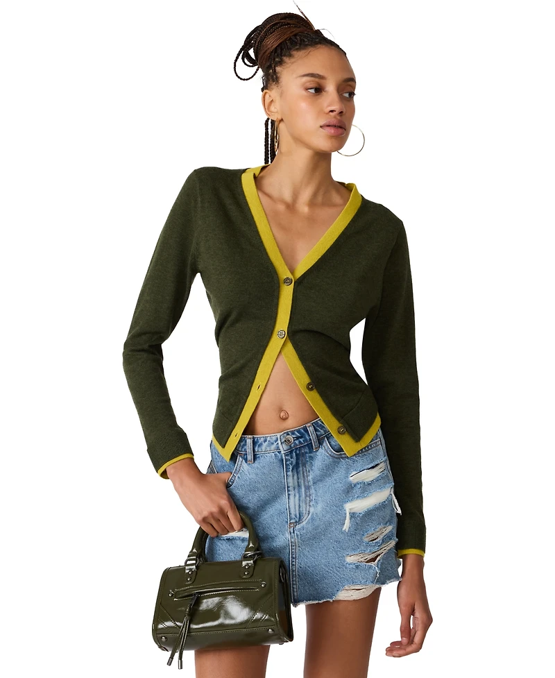 Steve Madden Women's Arwen Button-Front Cardigan Sweater