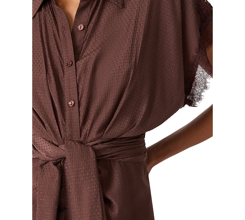 Steve Madden Women's Tori Collared Wrap Midi Dress
