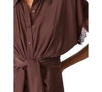Steve Madden Women's Tori Collared Wrap Midi Dress
