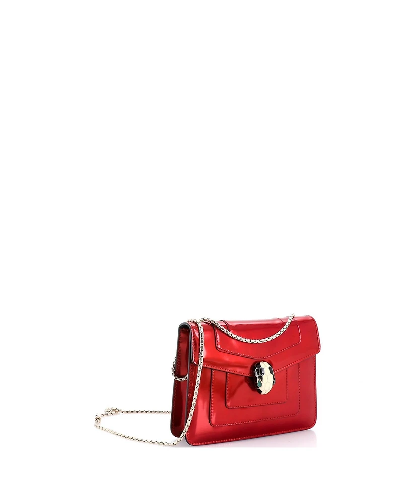 Pre-Owned Bvlgari Small Serpenti Forever Square Shoulder Bag Metallic Leather