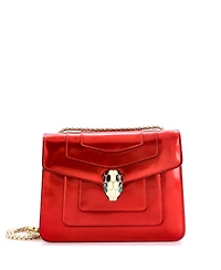 Pre-Owned Bvlgari Small Serpenti Forever Square Shoulder Bag Metallic Leather