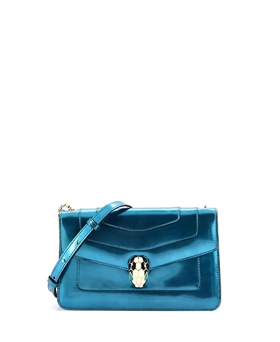 Pre-Owned Bvlgari Small Serpenti Forever Shoulder Bag Metallic Leather