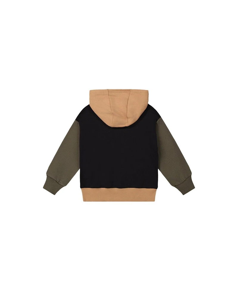 Deux par Deux Toddler Boy 2T - 5T Hooded Colorblock Fleece Cardigan
