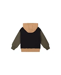Deux par Deux Toddler Boy 2T - 5T Hooded Colorblock Fleece Cardigan