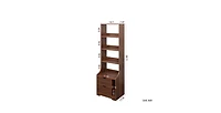 flynama Tall Nightstand with Bookshelf and 2 Drawers Space Saving Bedroom Storage