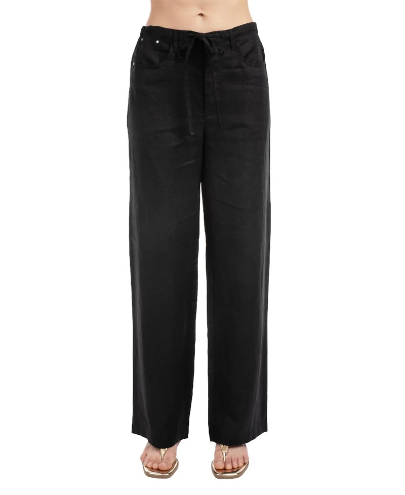Elle Collection Women's Linen Drawcord Pant