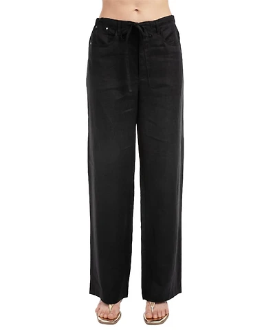 Elle Collection Women's Linen Drawcord Pant